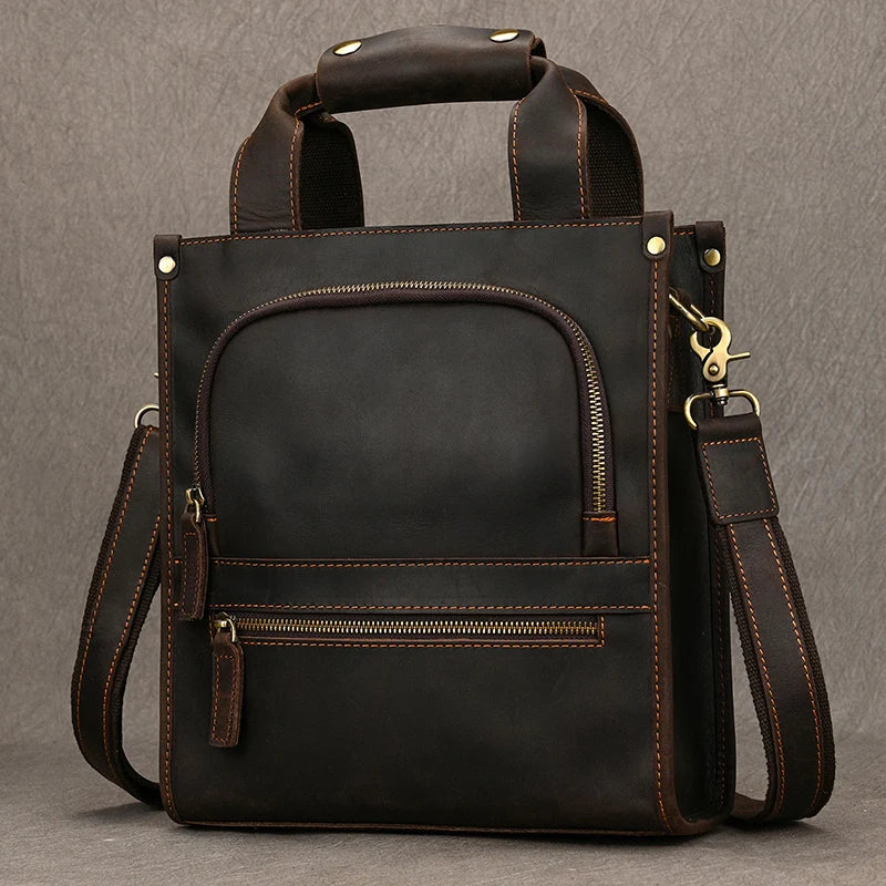 Vintage Fashion Men's Shoulder Bag Genuine Leather Men Sling Bag