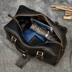 Designer Genuine Leather Travel Bag Cowhide Weekend Duffle Bag - VacationGrabs