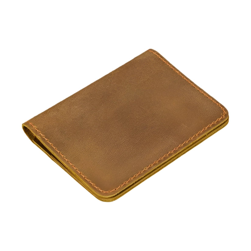 Retro Leather Passport Wallet Card Holder Bifold for Men