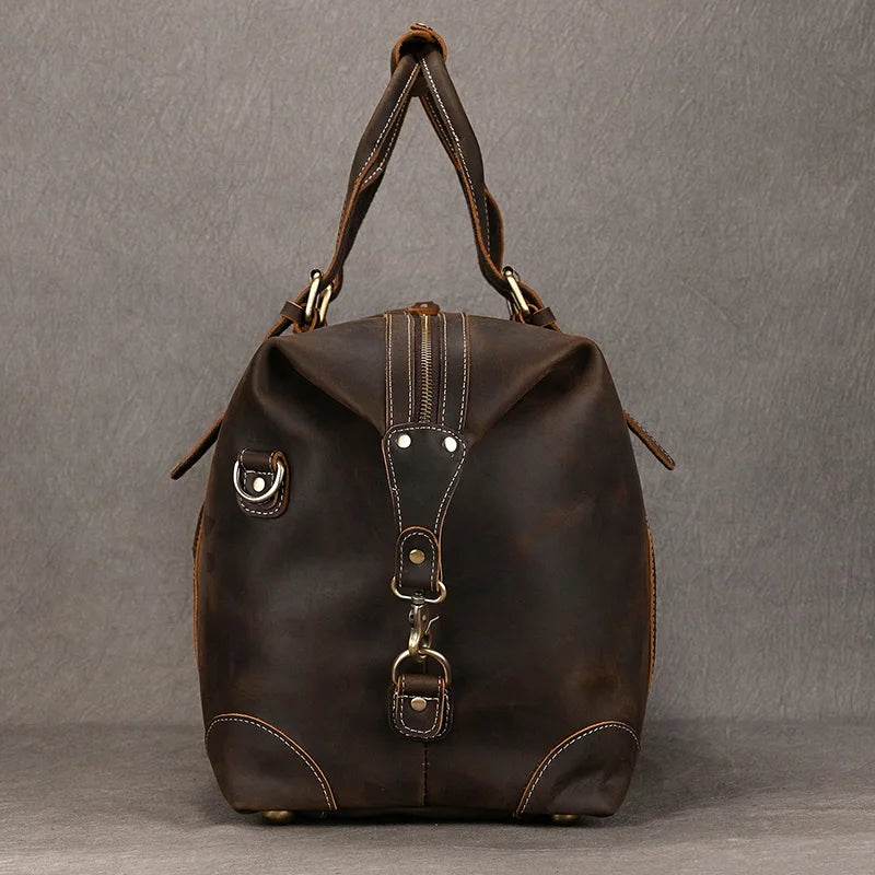 Fashion Leather Men’s Travel Duffle Bag Weekender - VacationGrabs