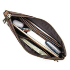 Cool Fashion Leather Clutch Wallet for Evening Party Zippered Large Purse - VacationGrabs