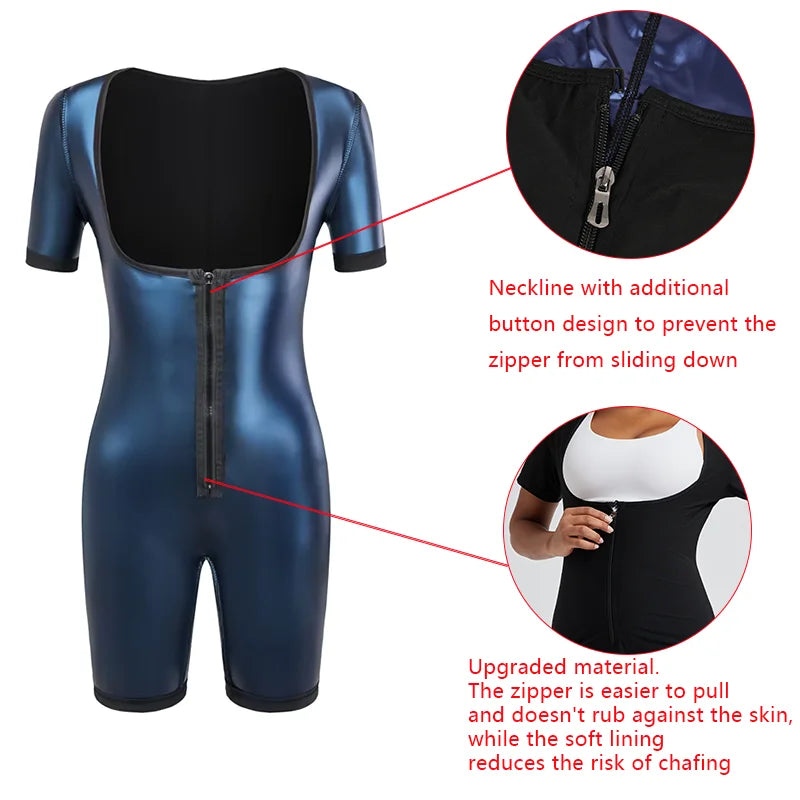 Women's 3-in-1 Sauna Suit Waist Trainer Bodysuit Shapewear