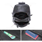 Man's Sling Bag Genuine Leather Chest Bag Crossbody for Gym - VacationGrabs
