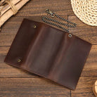 Men’s Leather Wallet with Iron Chain Clip Purse Long Fashion Wallet - VacationGrabs