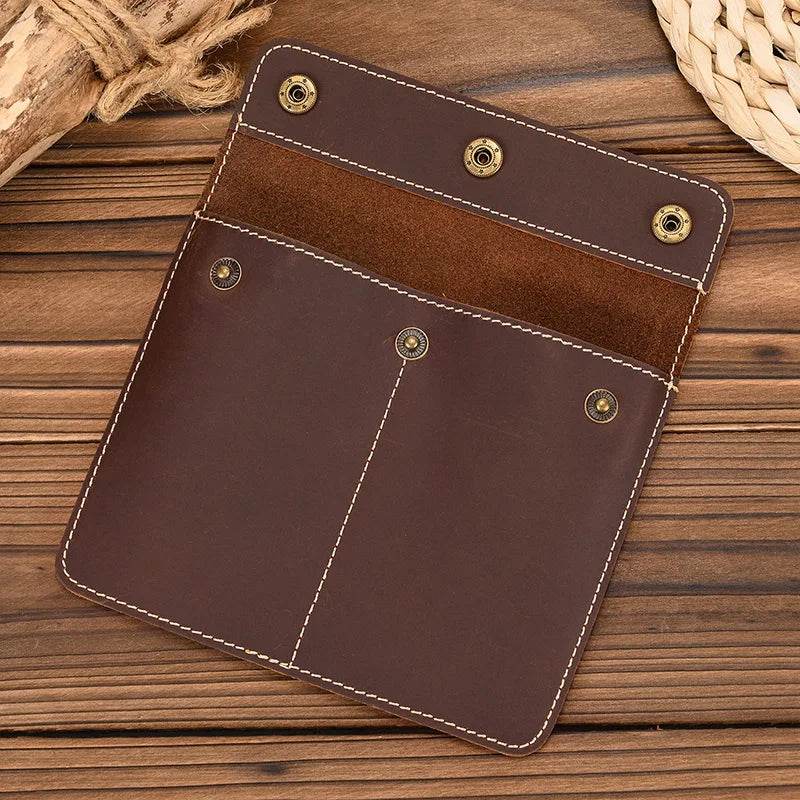 Leather Watch Case with Three Round Buckles for Convenient Travel Storage - VacationGrabs