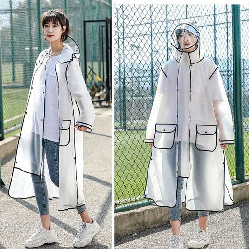 Adult Hooded Raincoat Outdoor Rainwear Transparent - VacationGrabs