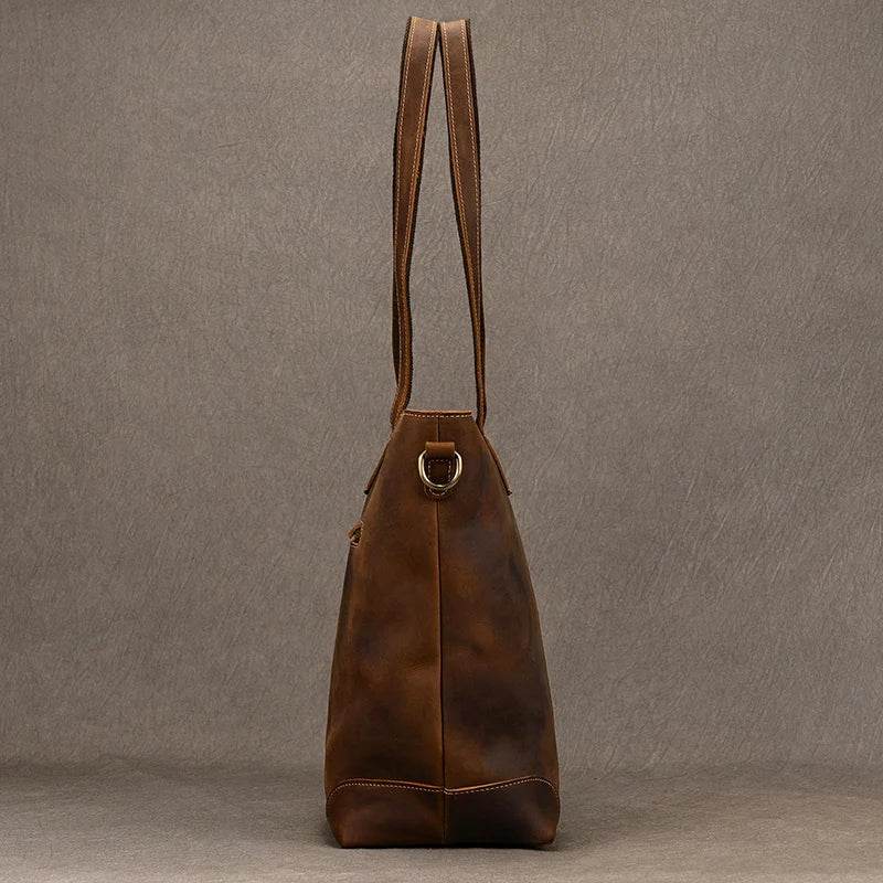 Luxury Designer Women’s Leather Shoulder Bag Laptop Crossbody Tote - VacationGrabs