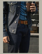 Red Tornado Mens Slim Straight Jeans Rinsed Red Selvedge Denim Pants