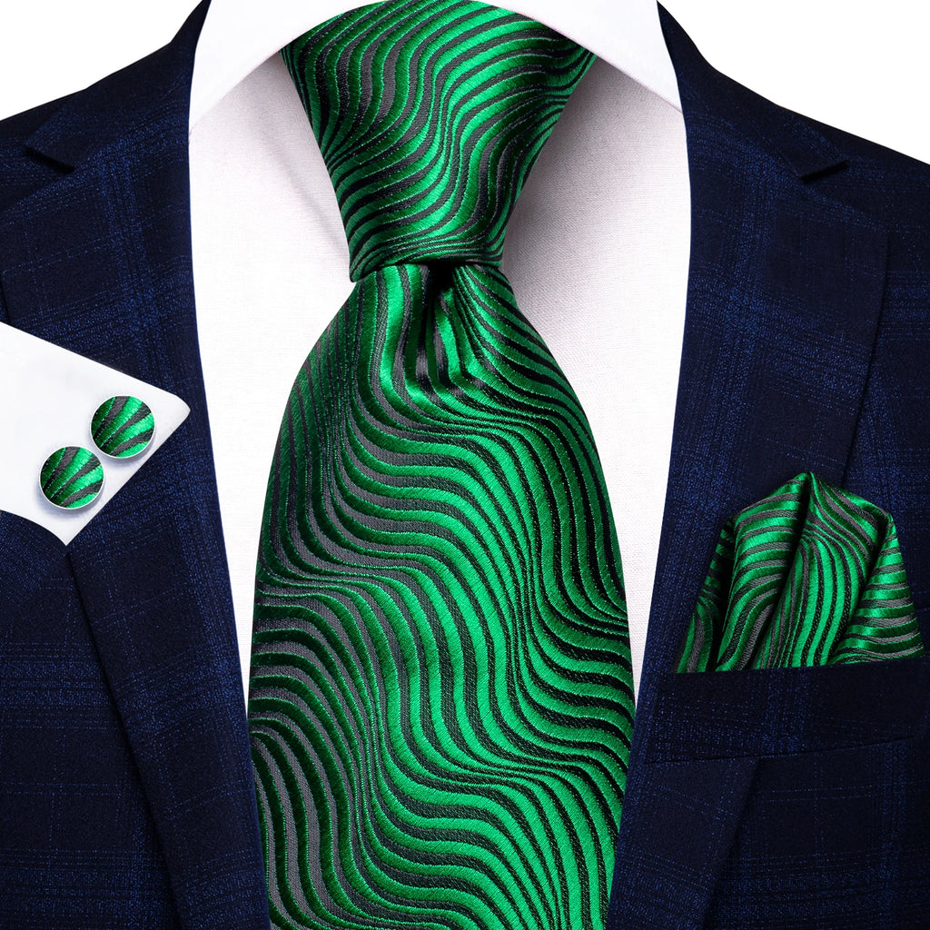 Dark Green Three Piece Ties - Patterned and Textured Designs