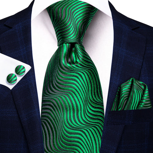 Dark Green Three Piece Ties - Patterned and Textured Designs