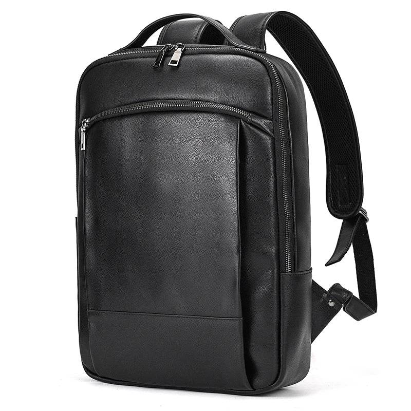 Vintage Travel Backpack Crazy Horse Leather Double Zipper Bag - VacationGrabs