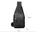 Men's Genuine Leather Sling Bag – Vintage Black Crossbody