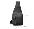 Men's Genuine Leather Sling Bag – Vintage Black Crossbody
