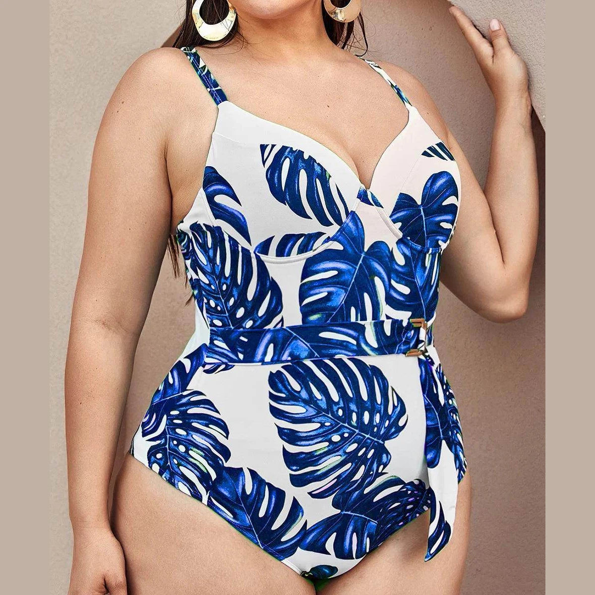 Plus Swimsuits One-Piece Swimwear Womens Summer Bathing - VacationGrabs