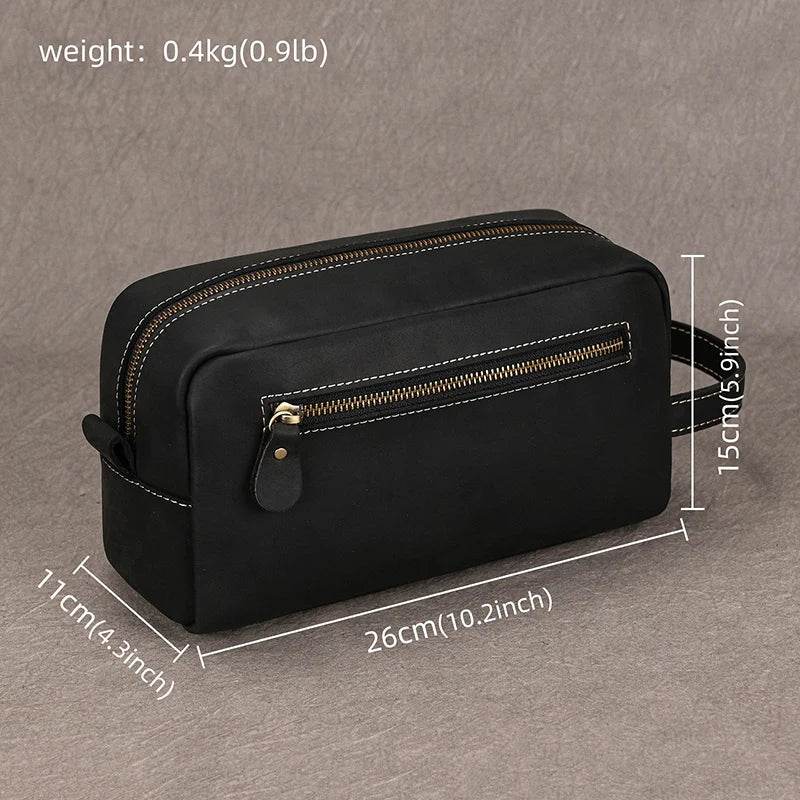 Vintage Crazy Horse Storage Clutch for Men & Women - VacationGrabs