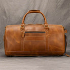 Custom Leather Travel Bag with Belt – Luxury Duffle with Shoe Pocket - VacationGrabs