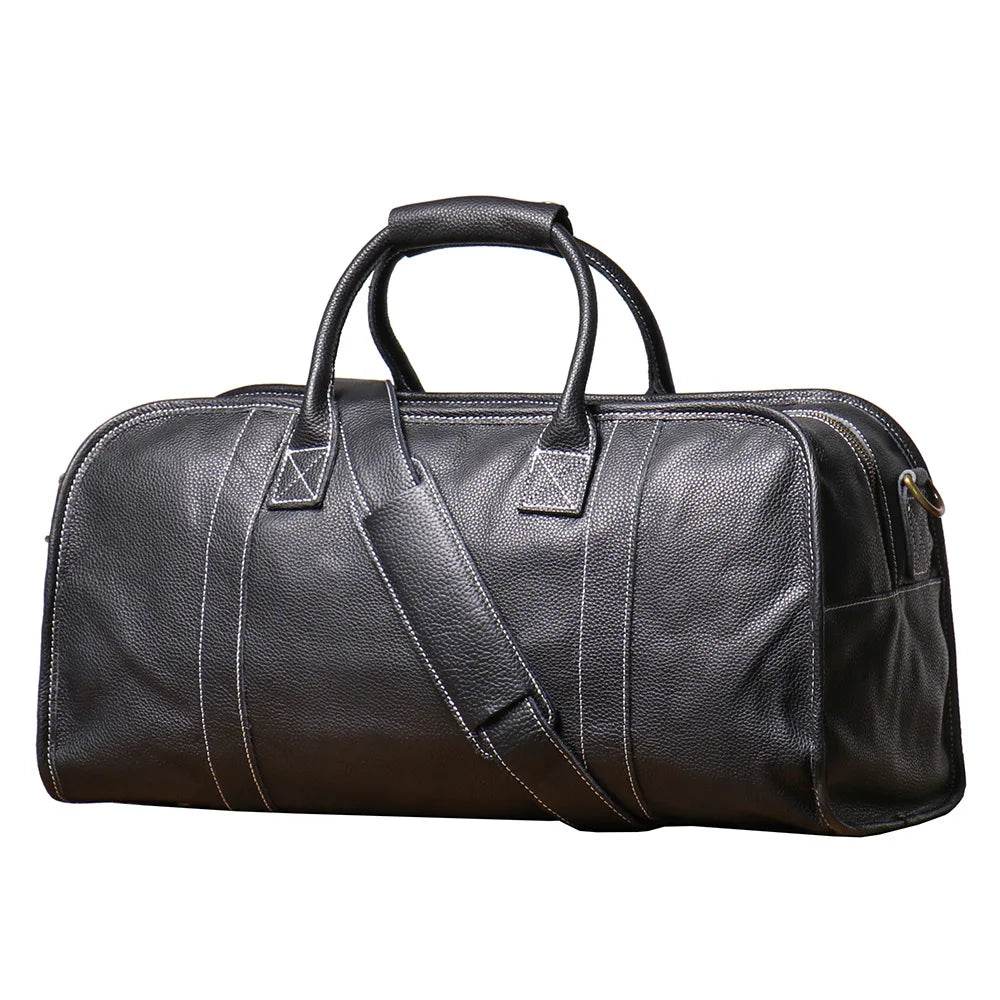 Men's Luxury Leather Travel Bag – Soft Cowhide Duffel Weekend - VacationGrabs
