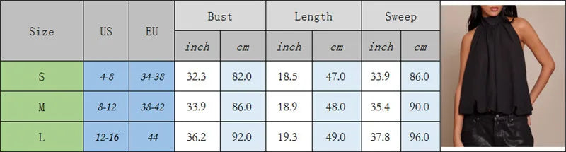 VacationGrabs Women Elegant Tank Tops Summer Halter Neck Sleeveless Summer Solid Color Bubble Hem Vest for Daily Vacation Beach