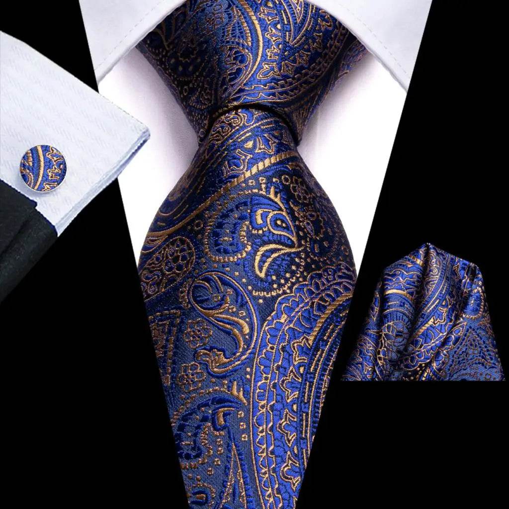 Purple Paisley Silk Tie Set for Men - VacationGrabs