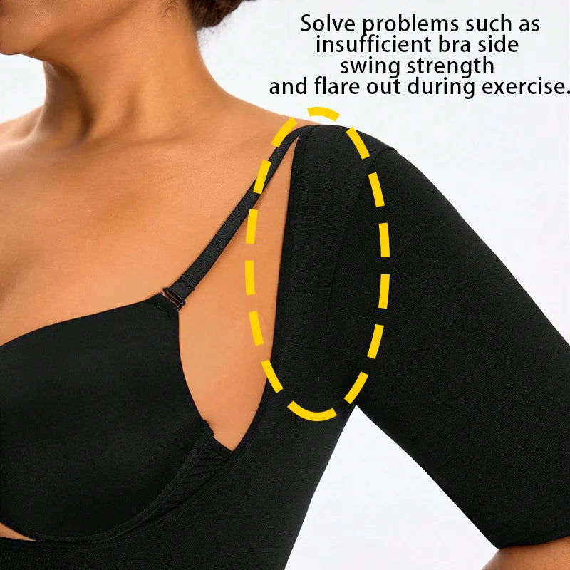 Plus Size Upper Arm Shaper Corset Top, Push-Up Front Bra