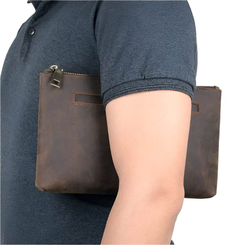 Cool Fashion Leather Clutch Wallet for Evening Party Zippered Large Purse - VacationGrabs