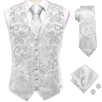Silver paisley vest set with necktie how to tie for formal events