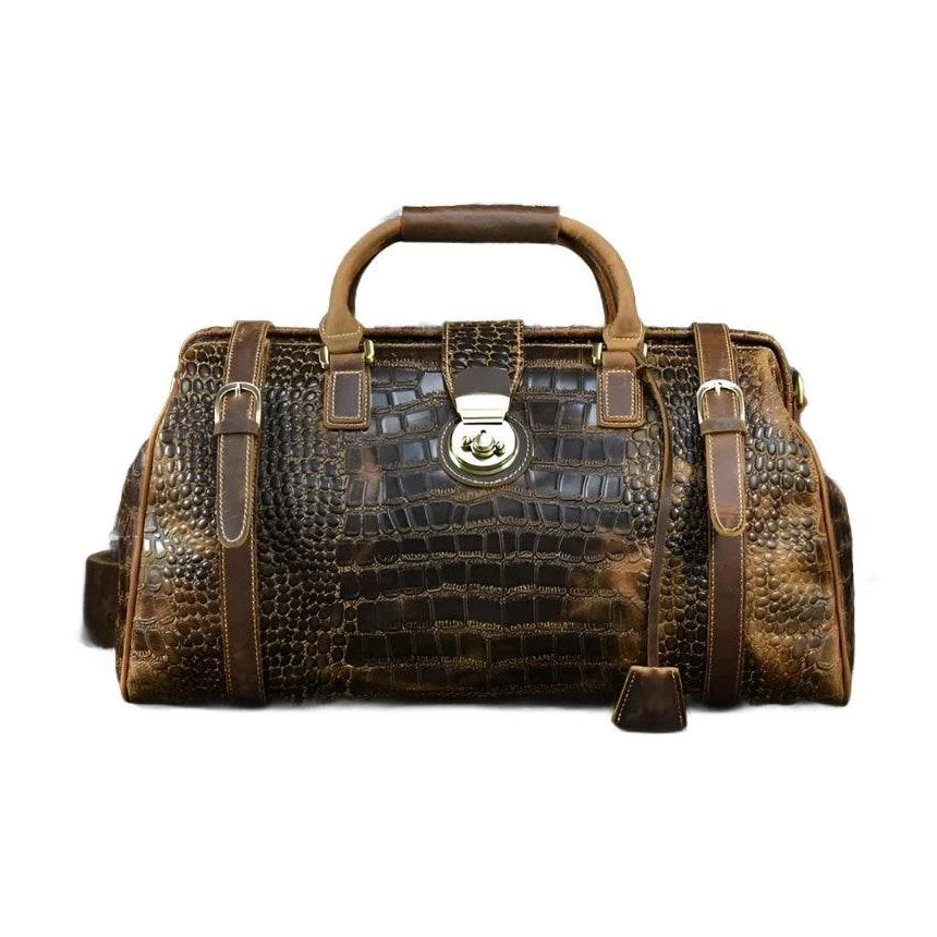 Leather Weekender Bag For Men Vintage Leather - VacationGrabs