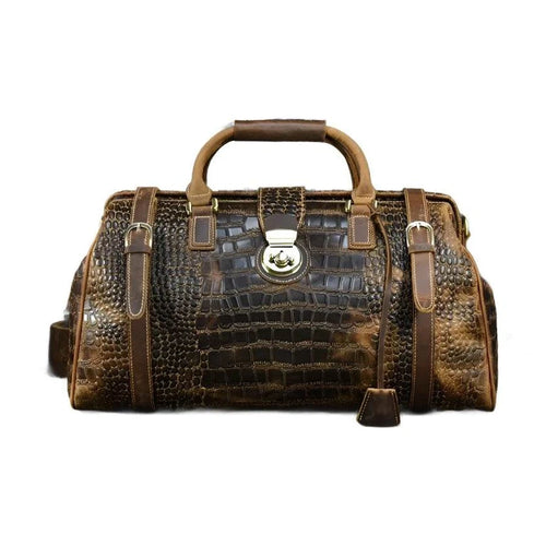 Leather Weekender Bag For Men Vintage Leather - VacationGrabs