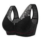 Breathable Lace Front-Zip Sports Bra S-6XL