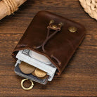 Handmade Leather Mini Coin Pouch for Men Women Vintage Wallet - VacationGrabs
