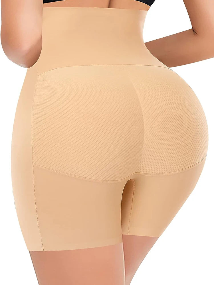 High Waisted Tummy Control Booty Shorts - Padded Shaper