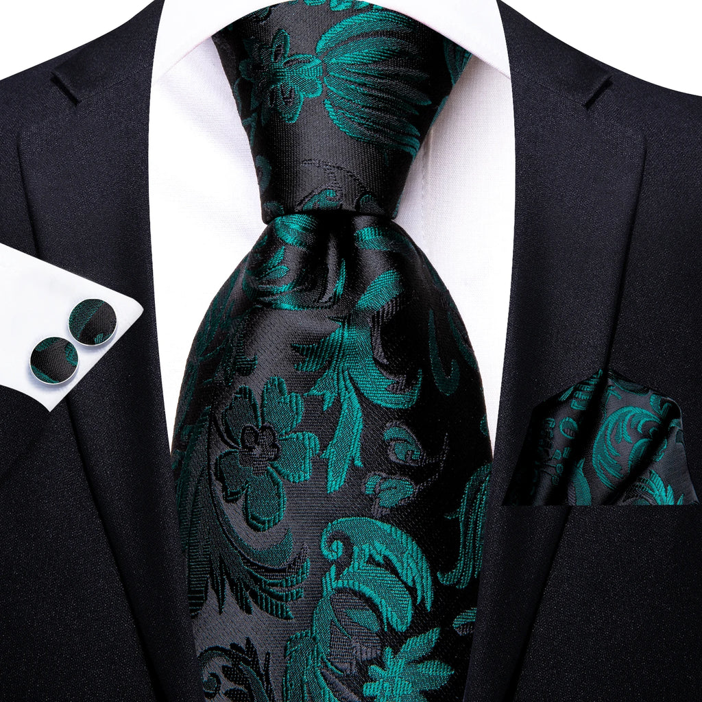 Dark Green Three Piece Ties - Patterned and Textured Designs