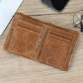 Vintage Leather Short Wallet with Coin Purse for Men RFID - VacationGrabs