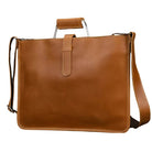 Vintage Style Men's Leather Briefcase Slim Working Tote Designer Bag - VacationGrabs