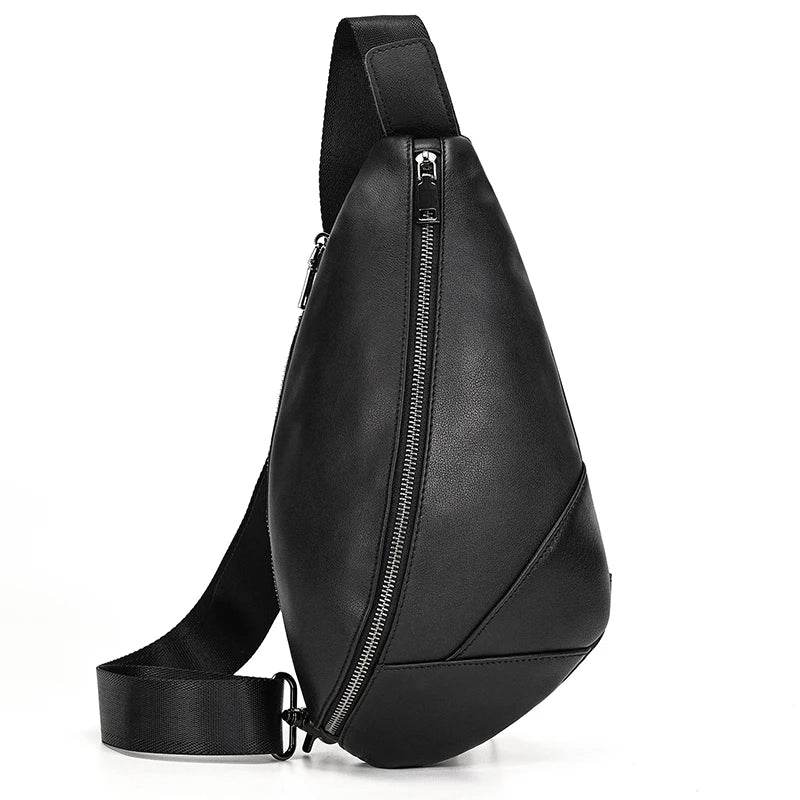 Leather Chest Bag Genuine Leather Crossbody Sling Bag for Men - VacationGrabs