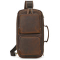 Men's Genuine Leather Chest Sling Bag with Handle