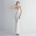 Women's Sequined Floor-Length Mermaid Evening Dress