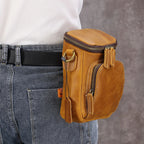 Vintage Leather Crossbody Sling Bag for Men with Belt Loop