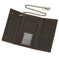 Men’s Leather Wallet with Iron Chain Clip Purse Long Fashion Wallet - VacationGrabs