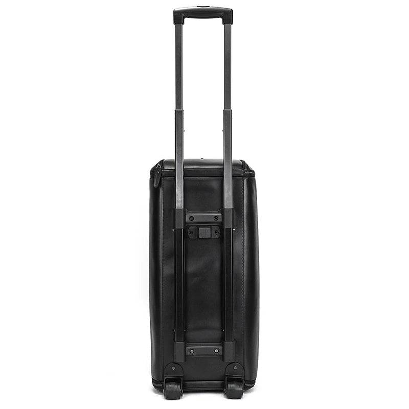 Large Capacity Leather Trolley Bag – Rolling Business Handbag - VacationGrabs