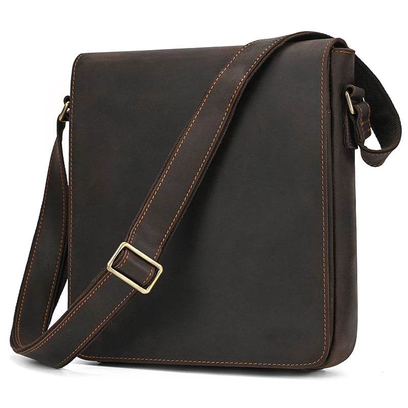 Genuine Leather Men's Shoulder Bag Crossbody Messenger for iPad - VacationGrabs
