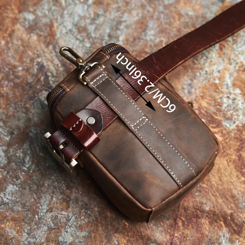 Men's Vintage Genuine Leather Crossbody Waist Bag