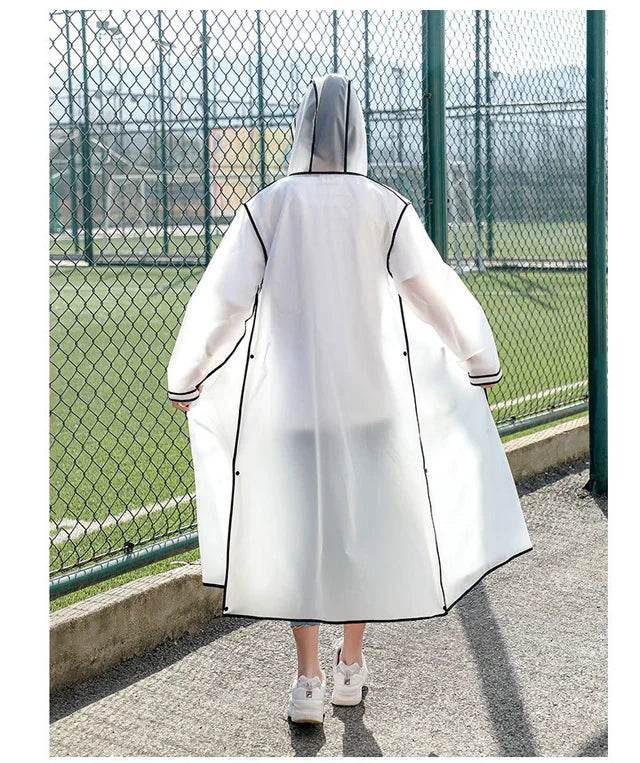Adult Hooded Raincoat Outdoor Rainwear Transparent - VacationGrabs