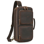 Men's Genuine Leather Chest Sling Bag with Handle
