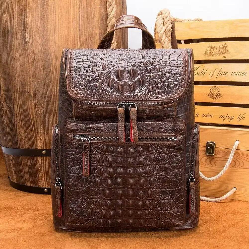 Vintage Style Leather Backpack for Men Travel Bag with Anti-Theft - VacationGrabs