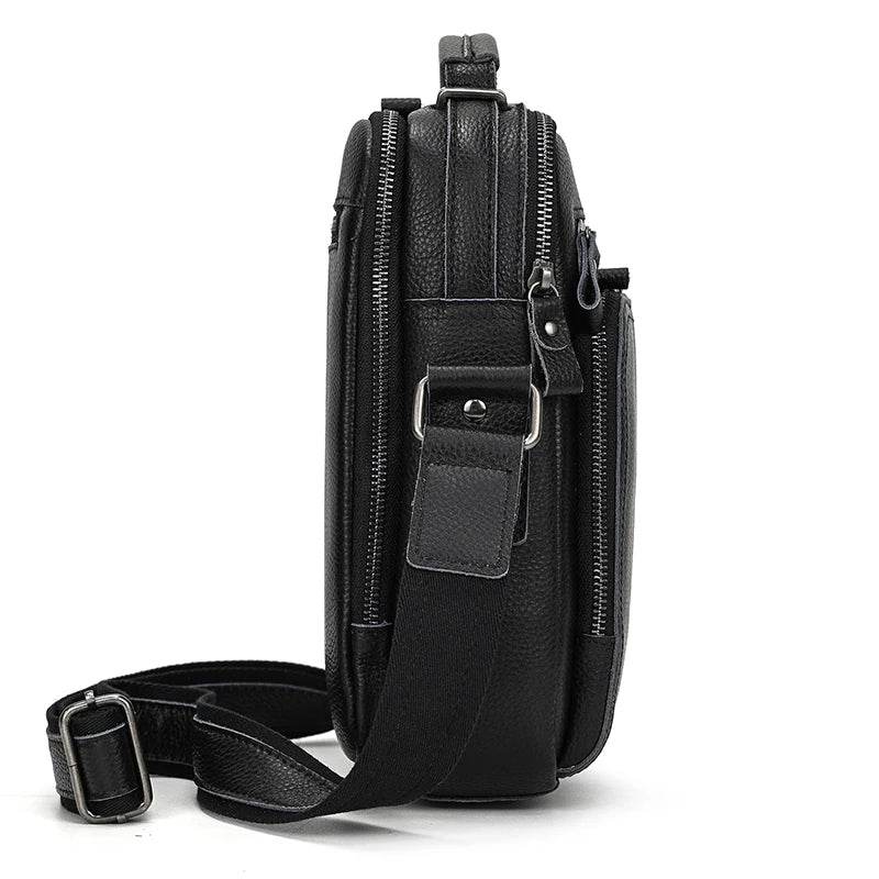 Fashion Leather Messenger Bag Crossbody Bag for Men School Bag - VacationGrabs