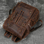 Genuine Leather Laptop Backpack 17" Men Travel Daypack Bag