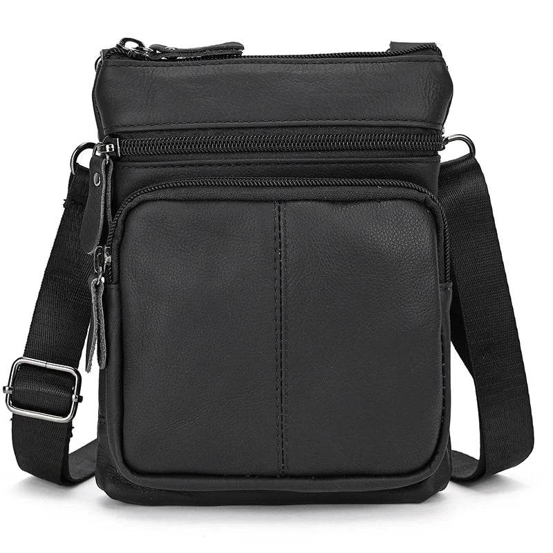 Casual Cowhide Men’s Crossbody Small Shoulder Bag for Phones - VacationGrabs