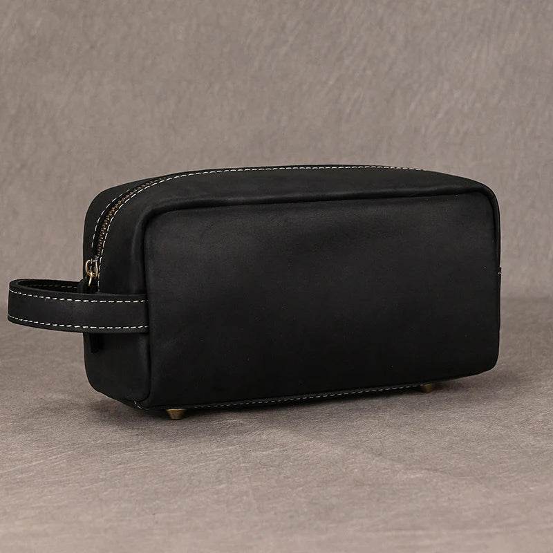 Genuine Leather Clutch Bag with Zipper for Men & Women - VacationGrabs