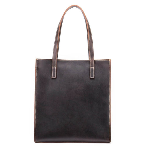 Large Designer Leather Briefcase Totes Cowhide Handbag - VacationGrabs